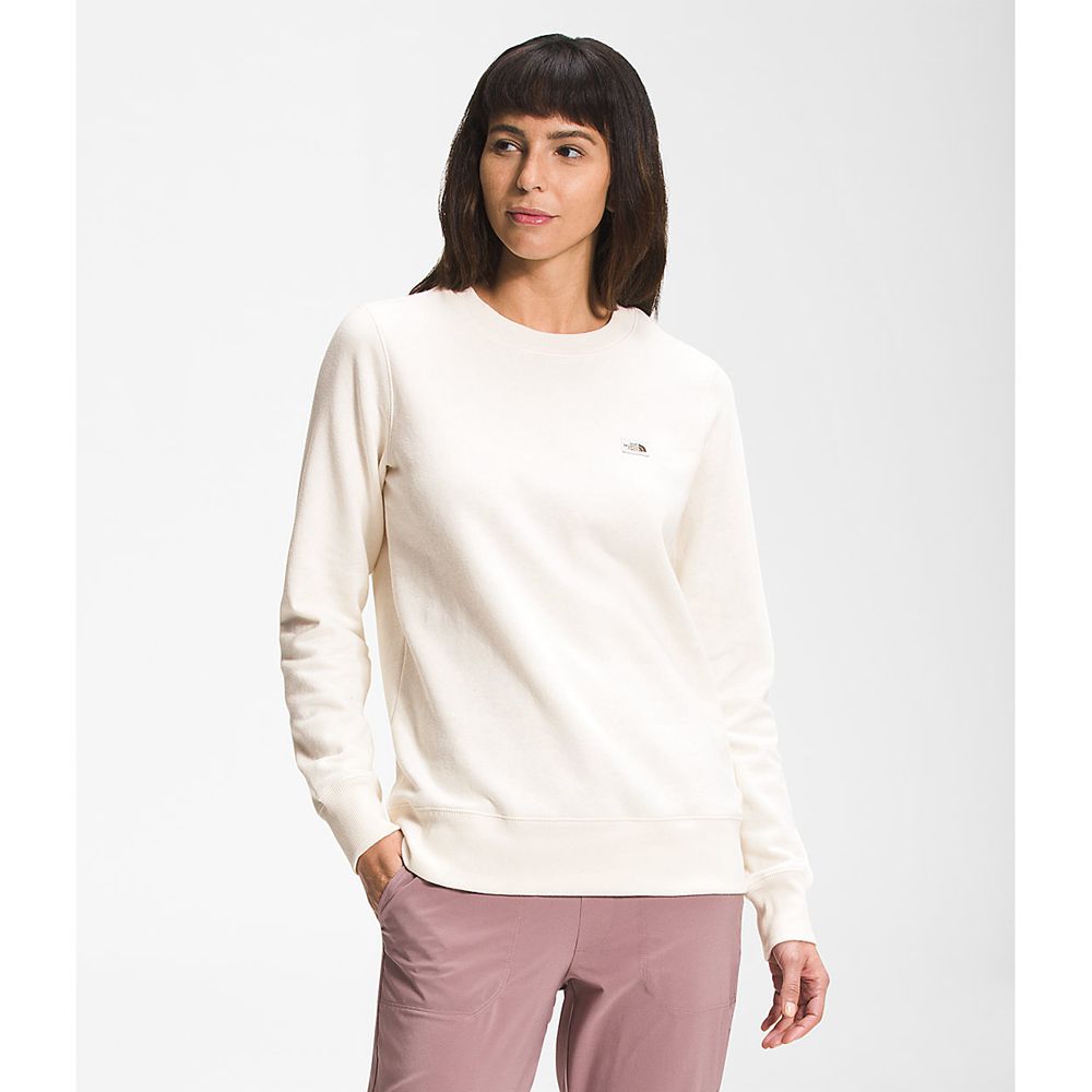 The North Face Sweatshirts Womens Australia - The North Face Heritage Patch Crew White (RYE-360791)